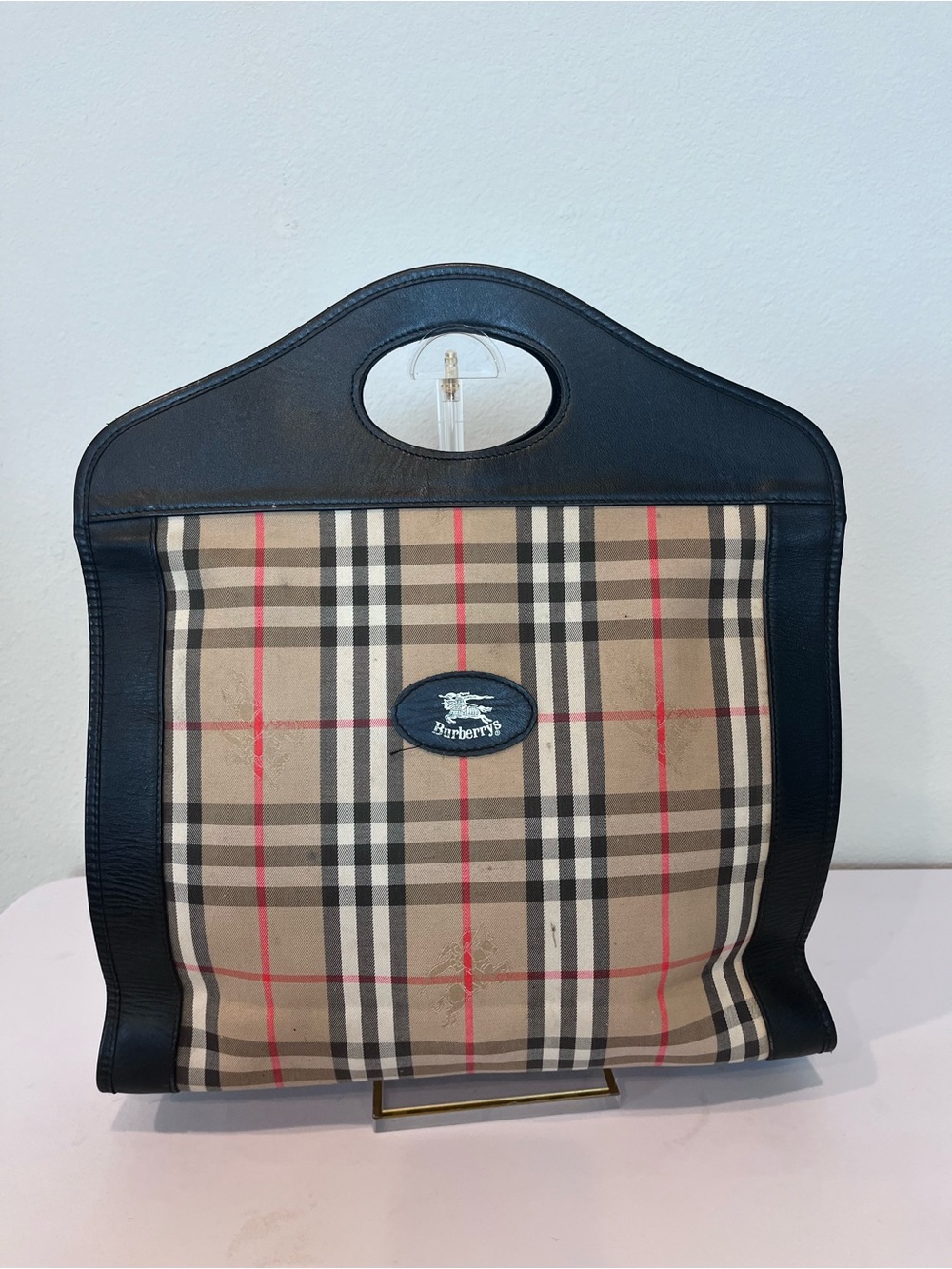 BURBERRY VINTAGE UNISEX TOP HANDLE CHECK BAG